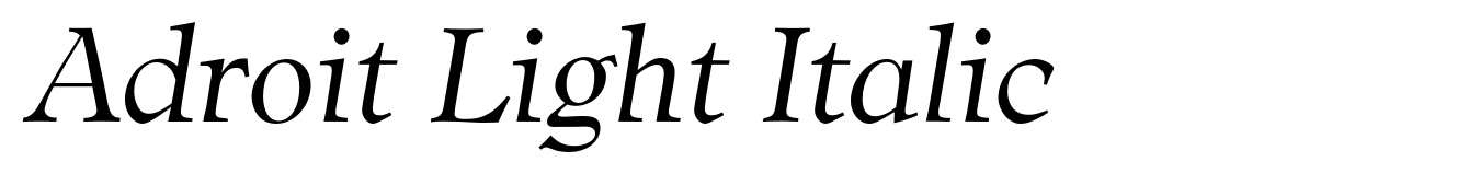 Adroit Light Italic